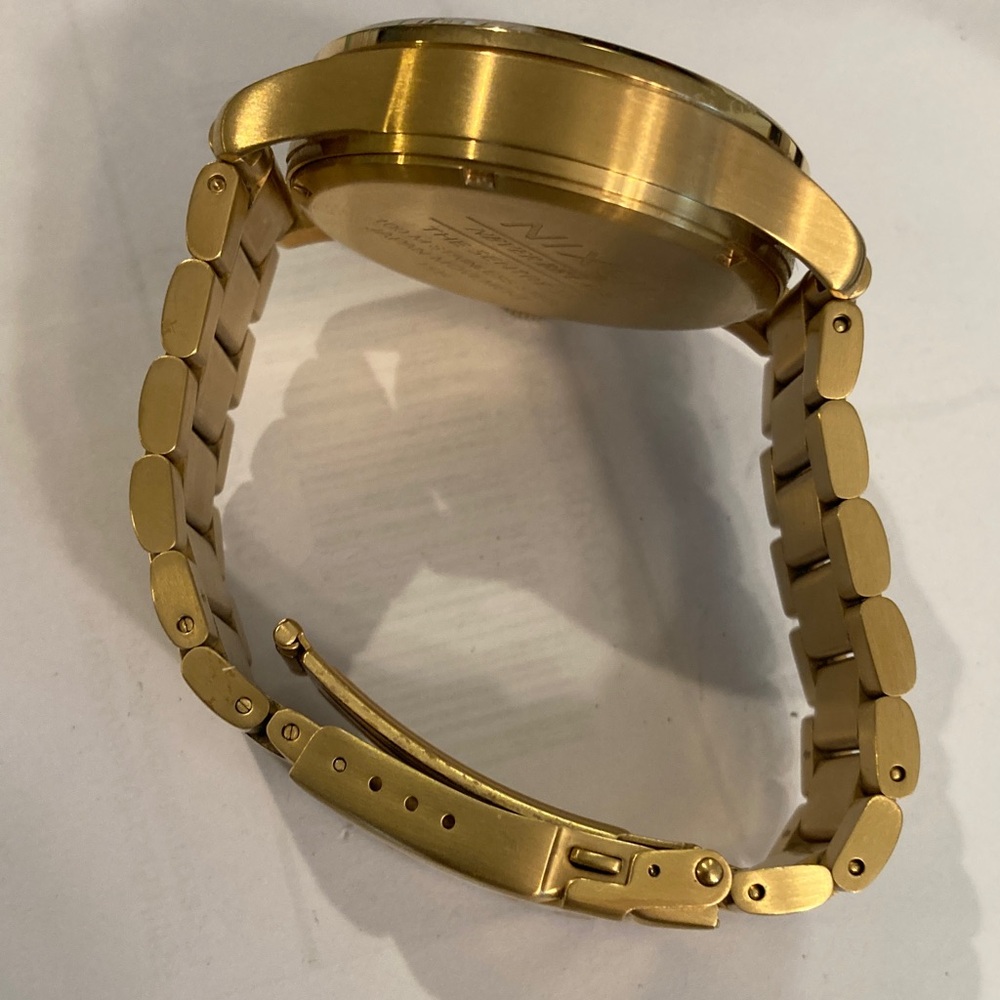 Nixon Sentry SS, gold tones, metal bracelet, new battery, spare links - Picture 4 of 11